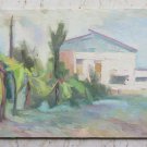 30 5/16x10 5/8in Painting To oil Vintage Years 60 View Country Widescreen P21