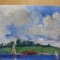 Qadro Vntage To oil Small Size Navy Sea Sketch Spain '900 MD2