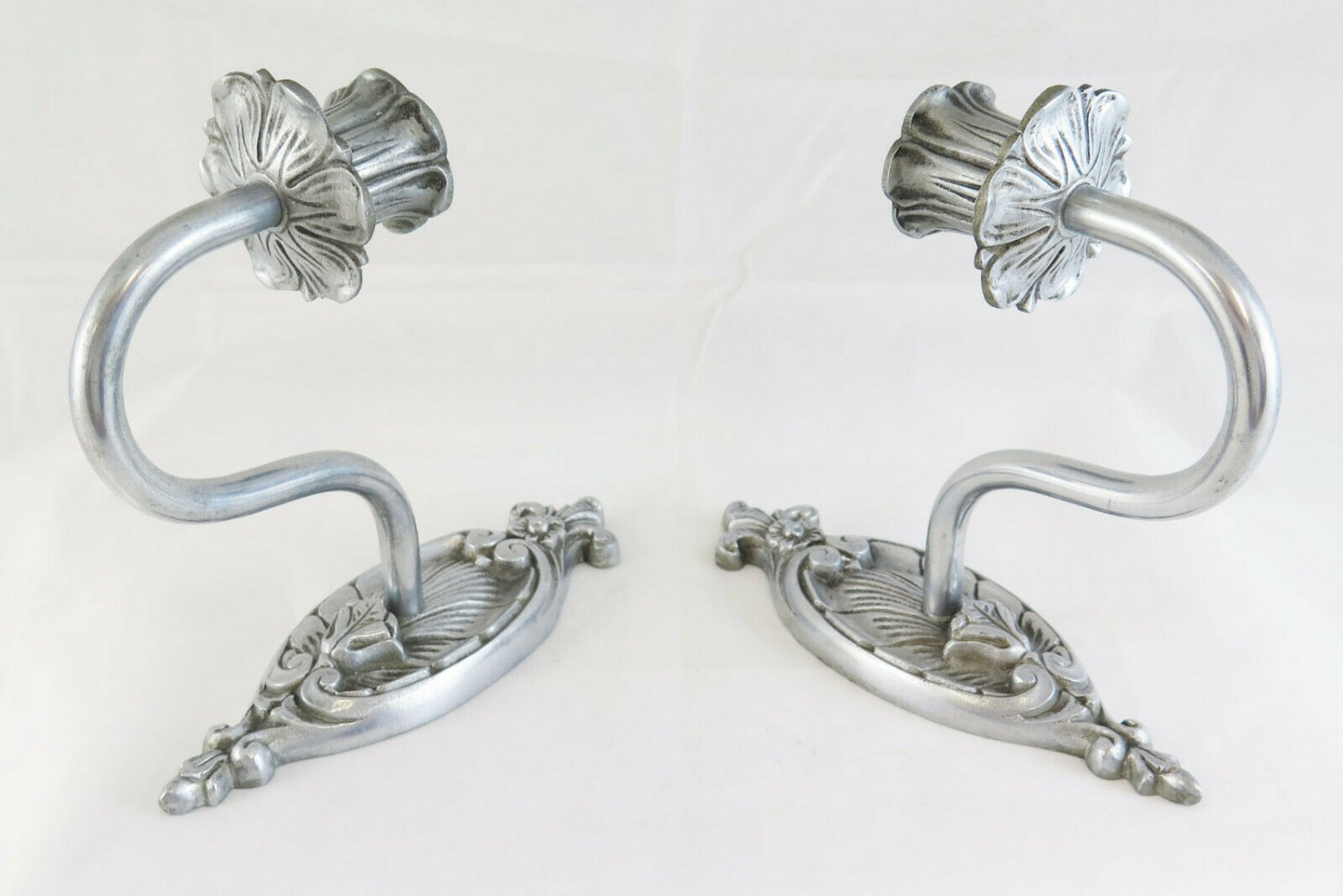 Antique Pair Of Wall IN Metal Chiseled & Handcrafted A Embossed First 900 R79