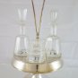 Antique Cruet Salt oil Vinegar Pepper with Base IN Sheffield And Crystal R70