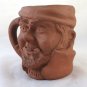 Old Mug IN Terracotta Vintage Portrait Man With Cigar Terra Cotta BM17