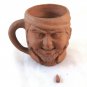 Old Mug IN Terracotta Vintage Portrait Man With Cigar Terra Cotta BM17