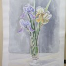 Refined Painting Floral To Watercolour Vintage Bouquet Flowers IN A Vase P31