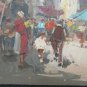 Painting oil On Board Signed Scene of Life Daily To Market Signed X9