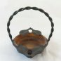 Ashtray Antique Art Nouveau Glass Opal And Wrought Iron Liberty BM35