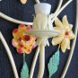 Wall Light Wrought Iron with Flowers Floral Vintage Made by Hand CH-14