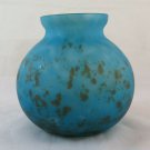 Vase Glass Opal Vintage Blue And Black Pot Of Glass Artisan BM13