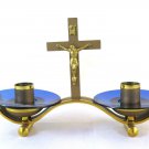 Candlestick Vintage Brass With Crucifix Small Size Candlestick GR6