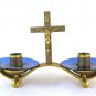 Candlestick Vintage Brass With Crucifix Small Size Candlestick GR6