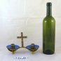 Candlestick Vintage Brass With Crucifix Small Size Candlestick GR6