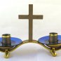 Candlestick Vintage Brass With Crucifix Small Size Candlestick GR6