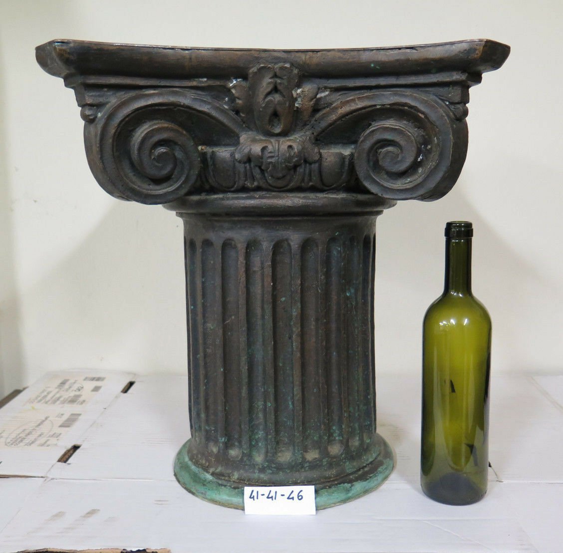 Base For Small Table Bronze Shaped Like Cap Engraving Fusion Wax Lost Period 900