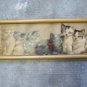 Old engraving Years' 60 With Kittens IN Frame Cats Cat Animal Vintage x1