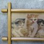 Old engraving Years' 60 With Kittens IN Frame Cats Cat Animal Vintage x1