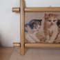 Old engraving Years' 60 With Kittens IN Frame Cats Cat Animal Vintage x1