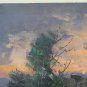 Old Painting oil Hand Painted Signed Of Lillis landscape To Sunset VG