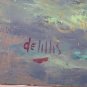 Old Painting oil Hand Painted Signed Of Lillis landscape To Sunset VG