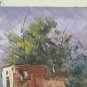 Old Painting oil Hand Painted Signed Of Lillis landscape Sky Dark VG