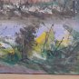 Old Painting oil Hand Painted Signed Of Lillis landscape Sky Dark VG
