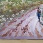 Old Painting oil Hand Painted Signed Of Lillis landscape Sky Dark VG