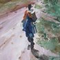 Old Painting oil Hand Painted Signed Of Lillis landscape Sky Dark VG