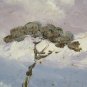 Old Painting oil Hand Painted Signed Of Lillis landscape Sky Dark VG