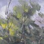 Old Painting oil Hand Painted Signed Of Lillis landscape Sky Dark VG