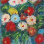 3 1/2x7 1/2in Small Painting Floral Vintage Painting Blossom oil On Board X13