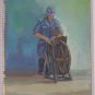 Grinder To Work Old Painting On paper Years '60 '70 Portrait Man Pb