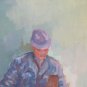 Grinder To Work Old Painting On paper Years '60 '70 Portrait Man Pb