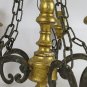 Chandelier Antique Wood Golden & Wrought Iron 5 Flames Vs