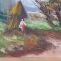 Painting oil landscape Painting On Board Signed Of Lillis Vintage Years' 70 VG