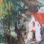Painting oil landscape Painting On Board Signed Of Lillis Vintage Years' 70 VG