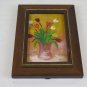 3 7/8x5 7/8in Small Painting with Flowers Tulips Floral Signed Frame X13