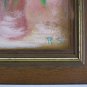 3 7/8x5 7/8in Small Painting with Flowers Tulips Floral Signed Frame X13