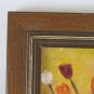 3 7/8x5 7/8in Small Painting with Flowers Tulips Floral Signed Frame X13