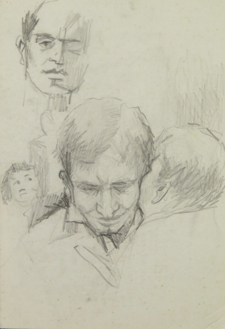 Drawing Vintage Studio Faces Human Sketching Sketch Artist G.Pancaldi ...