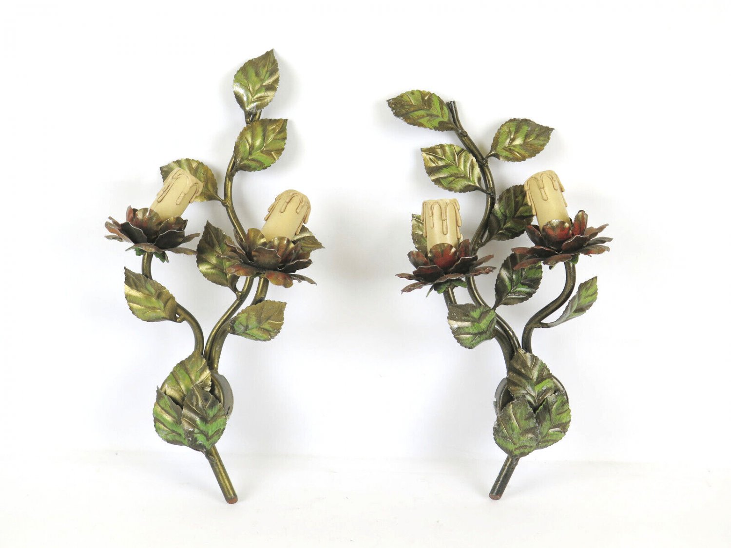 2 Wall Wrought Iron Style Floral Vintage Lights Wall x17 9-10