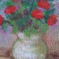 3 7/8x5 7/8in Painting Blossom Small Painting oil Signed Vintage Floral X13