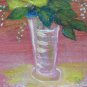 5 1/8x7 1/8in Small Painting Blossom Rose Yellow Floral oil Signed Rs X13