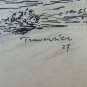 Drawing Antique View Firmat Trouvasier Dated 27 France Europe BM53.5C