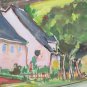 Old Painting Watercolour On paper landscape French View France BM53.2
