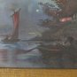 Painting Antique landscape Night View lake Moon Night Painting with Frame X8