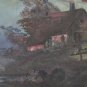 Painting Antique landscape Night View lake Moon Night Painting with Frame X8