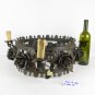 Antique Chandelier Wrought Iron Floral Blossom Leaves Artisan Black RB