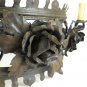 Antique Chandelier Wrought Iron Floral Blossom Leaves Artisan Black RB
