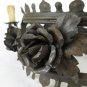 Antique Chandelier Wrought Iron Floral Blossom Leaves Artisan Black RB