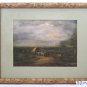 Old Painting oil On Board landscape North America United States Horse bt4