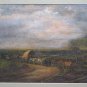 Old Painting oil On Board landscape North America United States Horse bt4