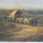 Old Painting oil On Board landscape North America United States Horse bt4